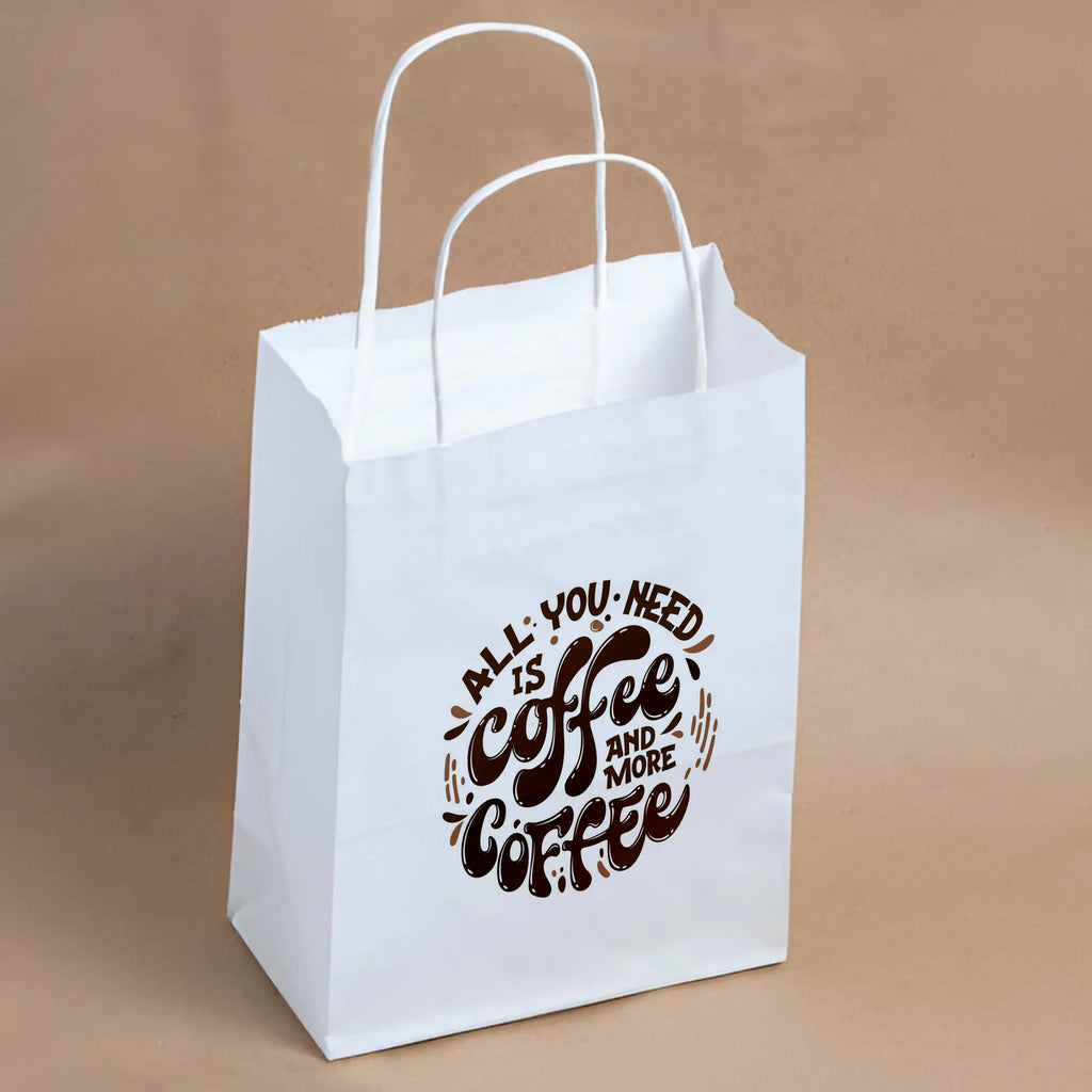 Custom paper White Kraft Bag With Twisted Handle – The Paper